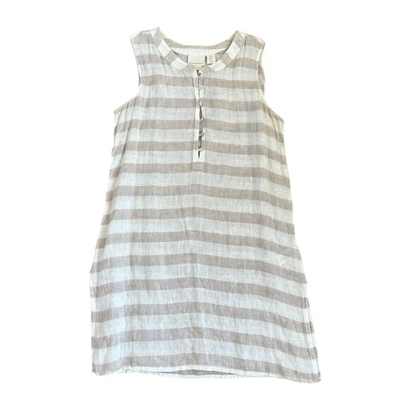 Cynthia Rowley Linen Sleeveless Striped Tunic Dress | Size M - Picture 1 of 6